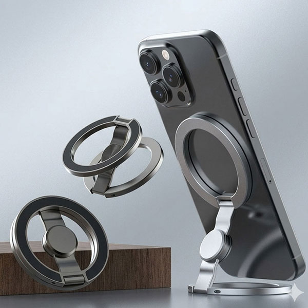 초강력 맥세이프 양면 자석 스마트톡 거치대 Silver - 상품 이미지