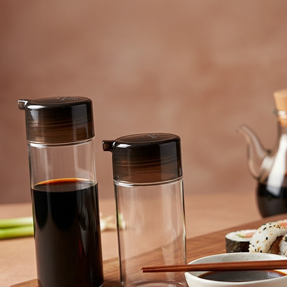 깔끔정리액상용간장병 흘림방지위생적소스병 투명바디정돈된양념통 250ml - 상품 이미지