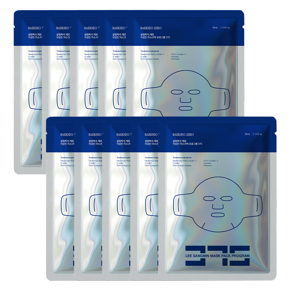 살림백서 제로 이상민 마스크팩 375 10매 판테놀 콜라겐 미백 얼굴 수분 고보습 피의게임 - 상세 이미지 3