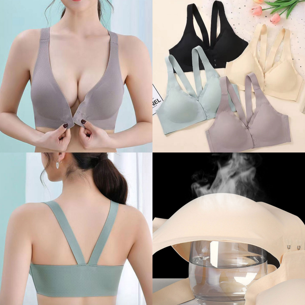 앞후크 노와이어 브라 브라렛 심리스 브라 속옷 패드일체형 2XL A B C D 컵 - 상품 이미지