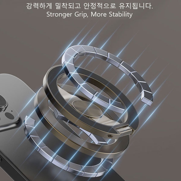 초강력 맥세이프 양면 자석 스마트톡 거치대 Black - 상세 이미지 5