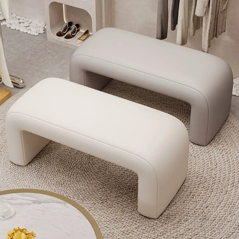 벤치형 소파 등받이 없는 쇼파 소파베드 현관벤치 긴쇼파 PU 가죽 검정 60cm - 상품 이미지