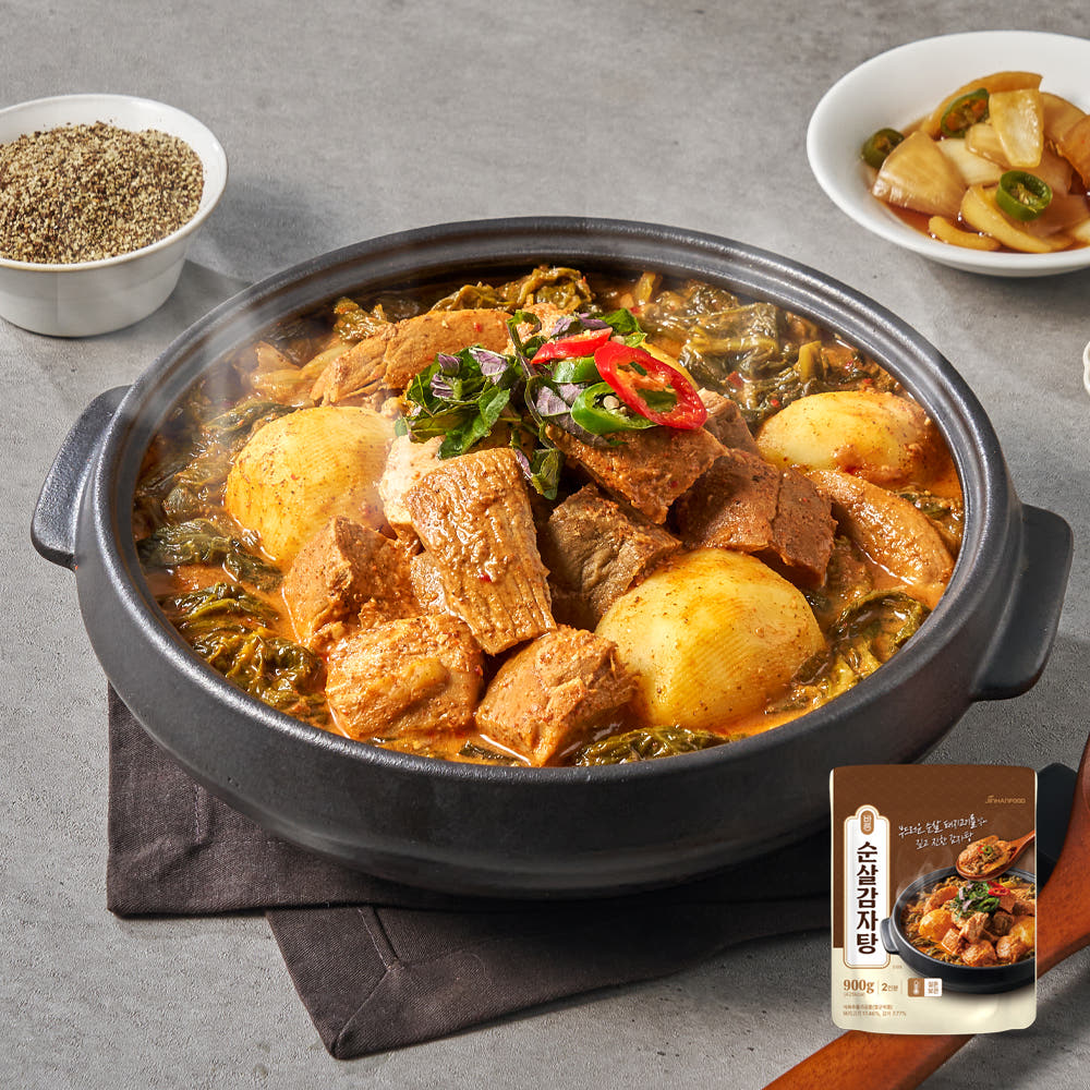 진심먹거리 순살 뼈해장국 감자탕 900g x2팩 밀키트 - 상세 이미지 4