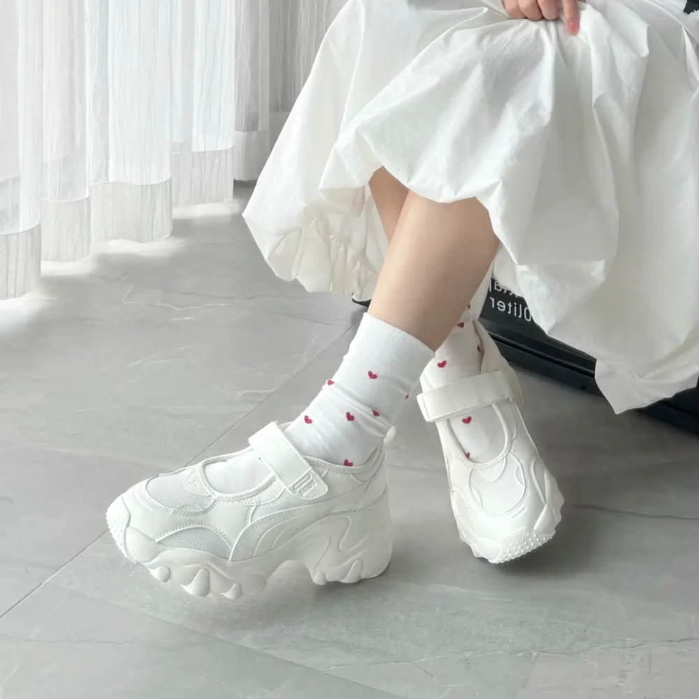 푸마 펄사 웨지 메리제인 여성 키높이 샌들 운동화 화이트 398677-01 - 상품 이미지