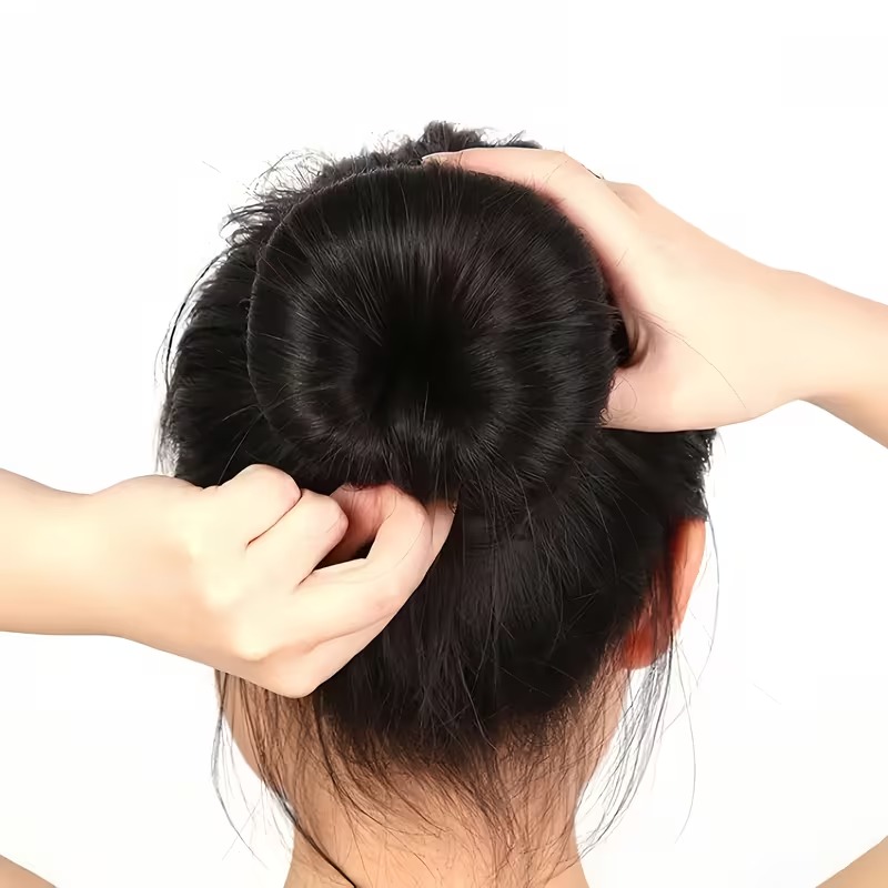 올림 당고머리 똥머리 밴드 도넛 가발 헤드 헤어밴드 머리 헤어 볼륨 만두머리 머리띠 집게핀 - 상세 이미지 3
