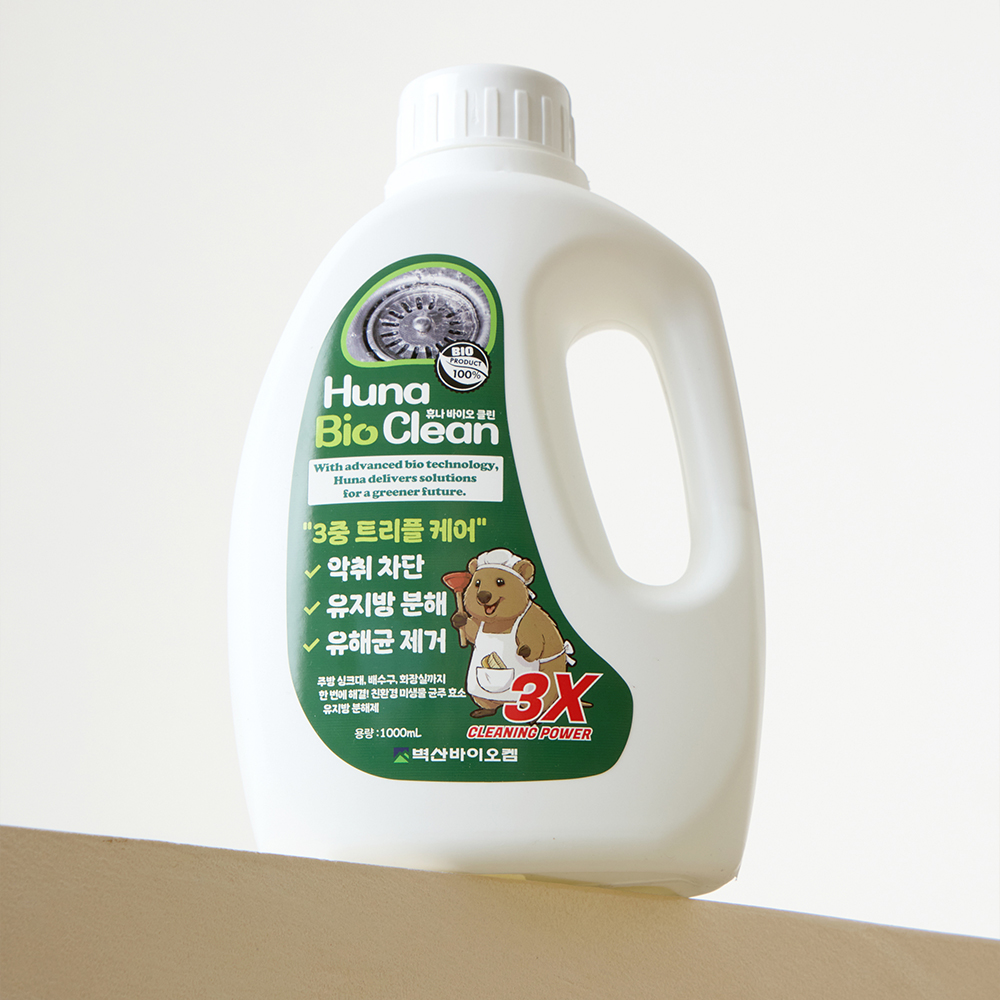 휴나 바이오 클린 배수구 클리너 하수구 냄새제거제 악취제거 유지방분해제 1L, 4개 이미지 7