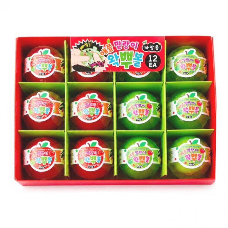 티키탭 12개세트 애플 말랑이 왁뿌볼 모찌 왁스 말랑이 왁스뿌시기 뿌왁볼 - 상품 이미지