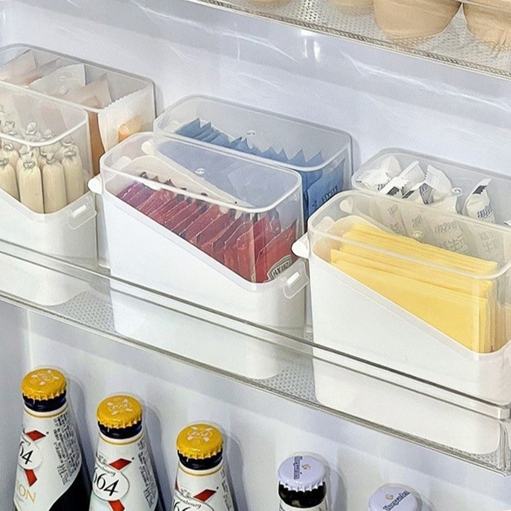 냉장고칸칸이냉장고수납치즈보관함 버클밀폐식품보관치즈케이스 사선형디자인주방수납 - 상품 이미지