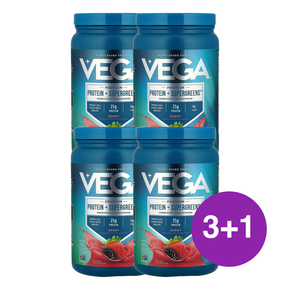 Vega Premium Protein SuperGreens 베리 627g, 4개 - 메인 이미지