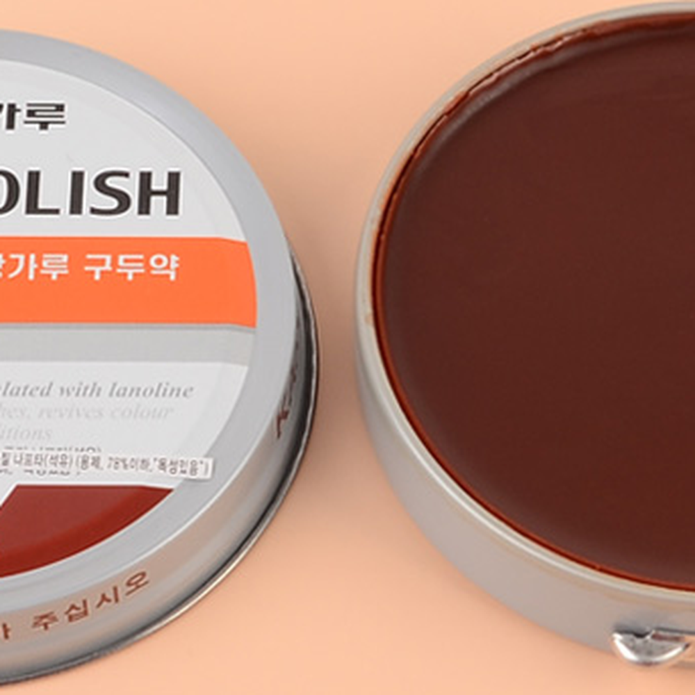 가죽구두 군화 광택용 원형 검정 갈색 구두약 2종 - 상세 이미지 5