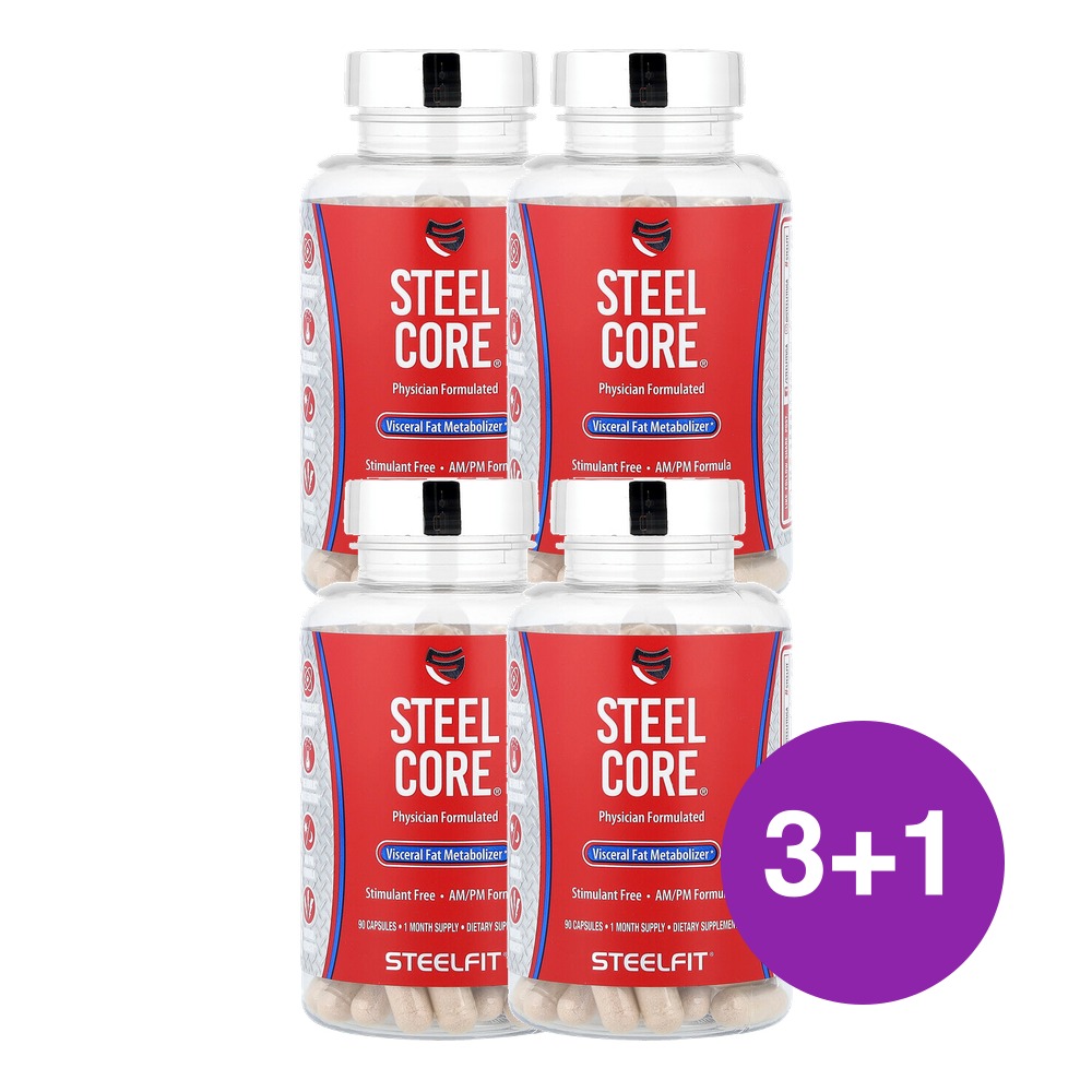 SteelFit Steel Core 내장지방 대사제 90캡슐, 4개 - 상품 이미지