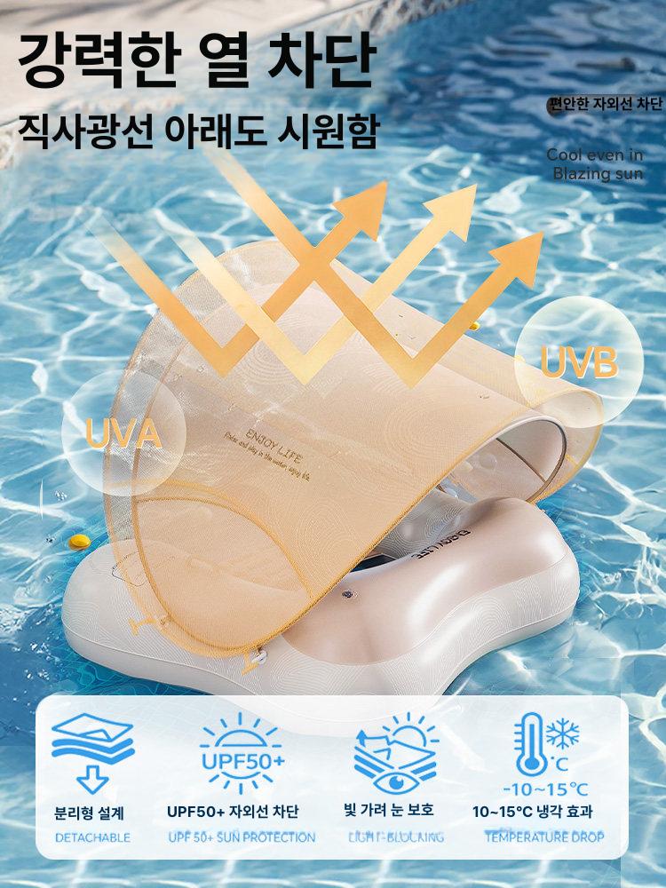 해먹튜브 눕는 성인용 워터 매트 베드 물놀이 체어 망간옐로우 - 상세 이미지 4