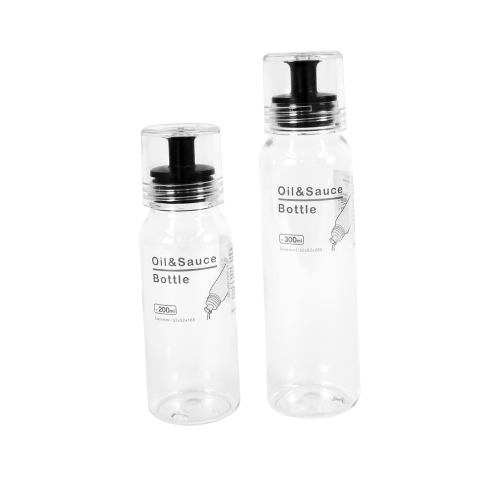 투명바디깔끔한양념통 슬림그립식품용오일병 실리콘패킹주방수납기름병 200ml - 상품 이미지