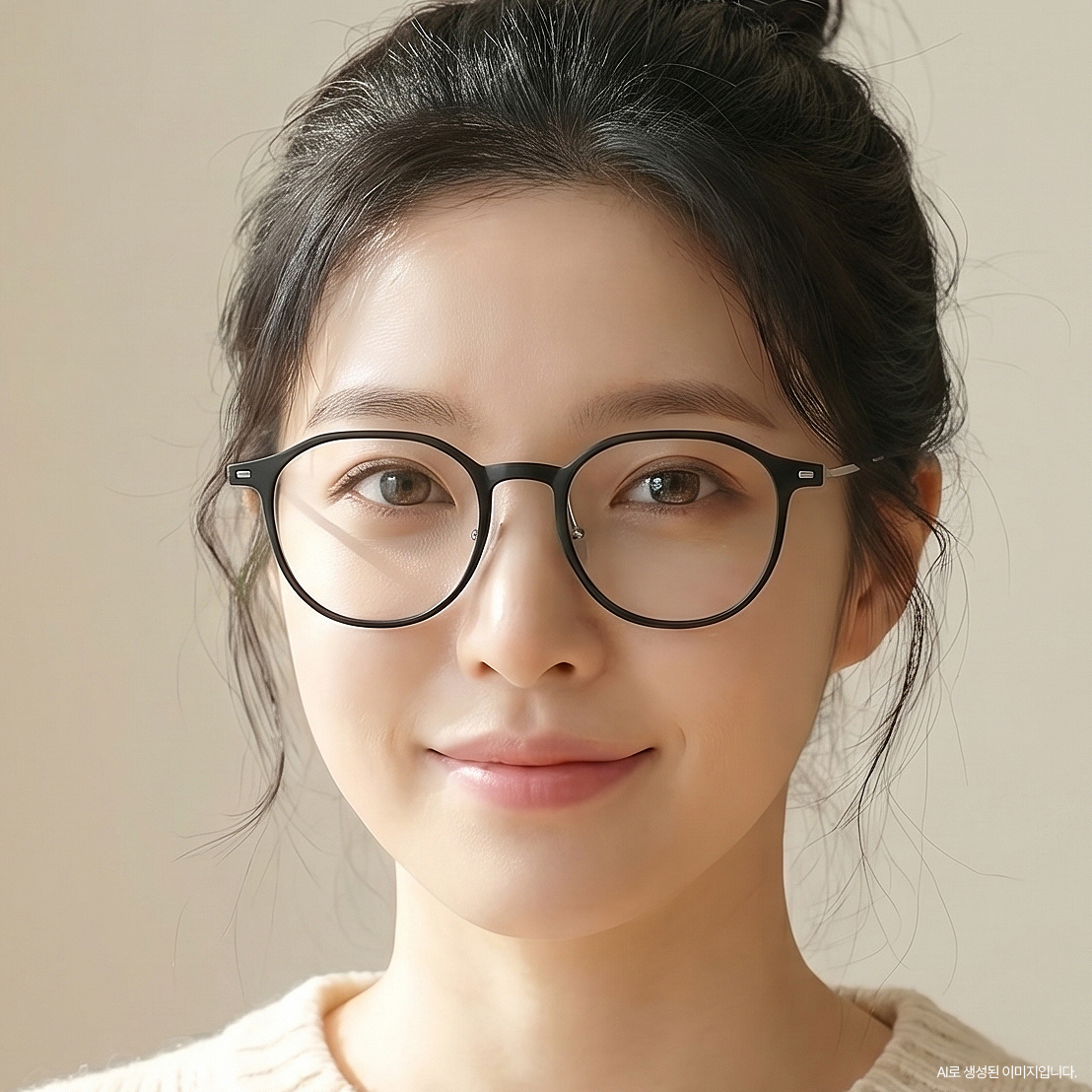 가벼운 티타늄안경테 다각형 크라운판토안경 얇은 투명뿔테안경 변색렌즈 - 상품 이미지