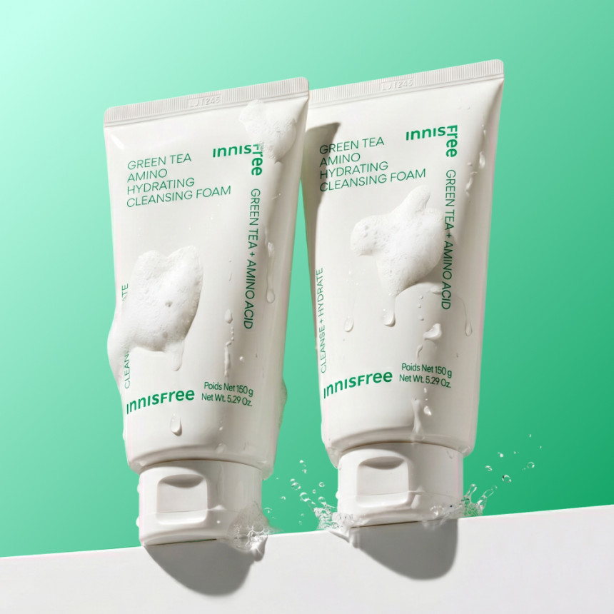 이니스프리 그린티 아미노 수분 저자극 클렌징폼 150ml, 2개