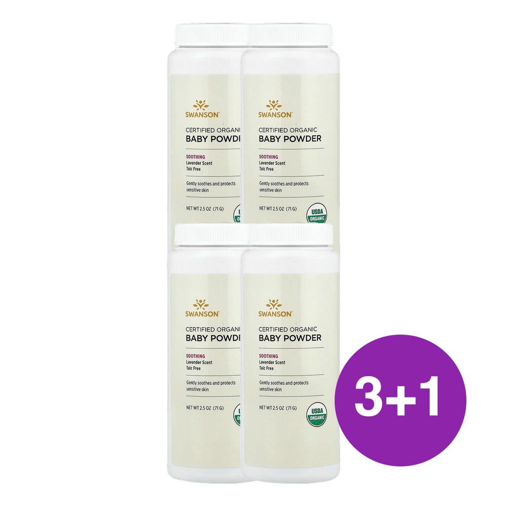 스완슨 USDA 인증 베이비 파우더 라벤더 71g, 4개