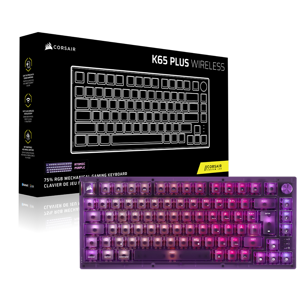 커세어 K65 RGB PLUS 무선 핫스왑 게이밍 기계식 키보드 퍼플 적축 - 상세 이미지 5