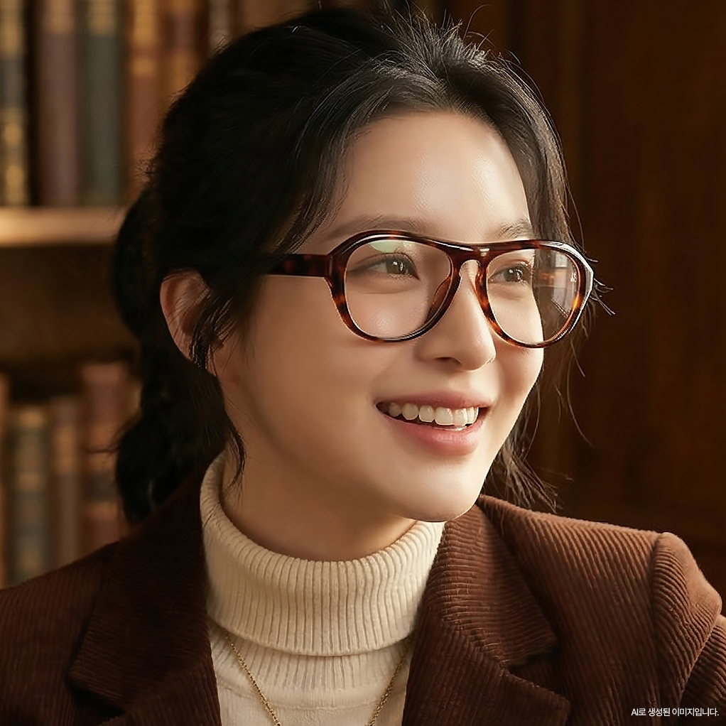 보잉안경테 블루라이트차단 긱시크안경 호피 뿔테안경 변색렌즈 얼굴형에맞는 이미지 6