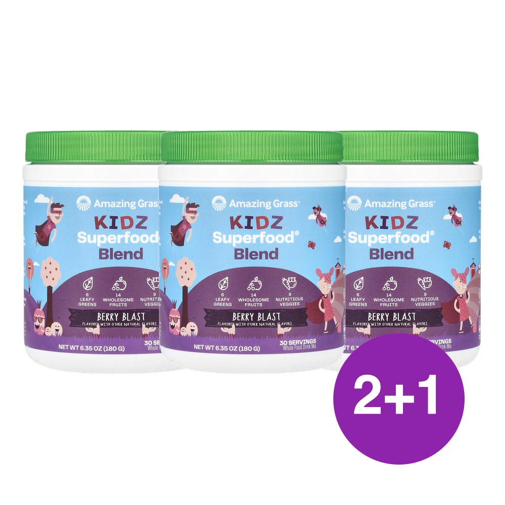 Amazing Grass 키즈 슈퍼푸드 베리 블라스트 180g, 3개 - 상품 이미지