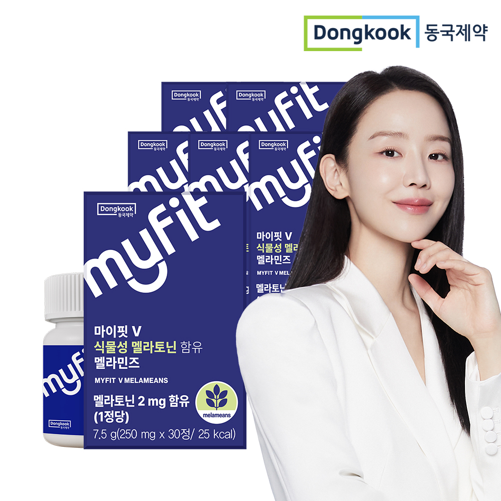 [6개월] 동국제약 마이핏V 식물성 멜라토닌 2MG 함유 멜라민즈 세인트존스워트 30정, 6개 - 상품 이미지