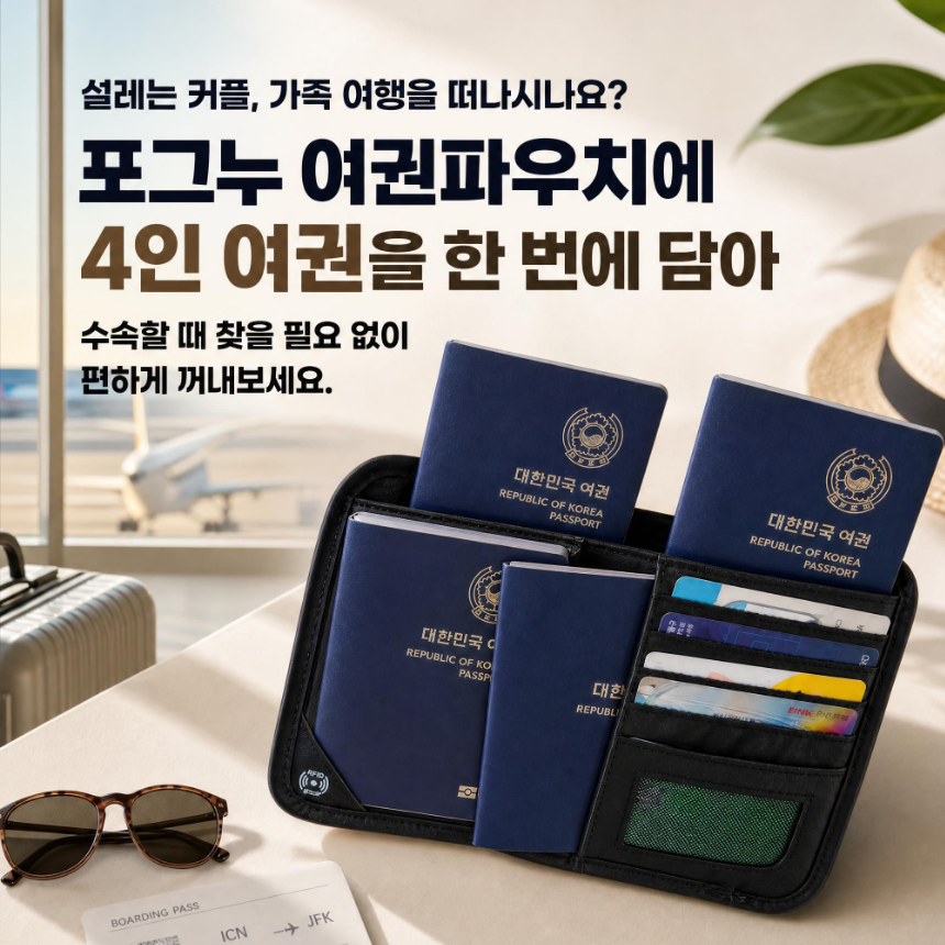 RFID 차단 여행용 여권지갑 소매치기방지 해외여행 여권파우치 이미지 8