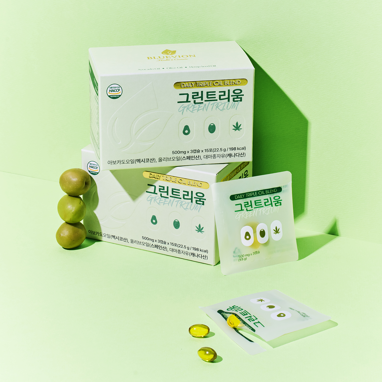 블루비온 올리브3 3세대 올리브오일 캡슐 항산화 영양제 그린트리움 15포, 2개 이미지 8