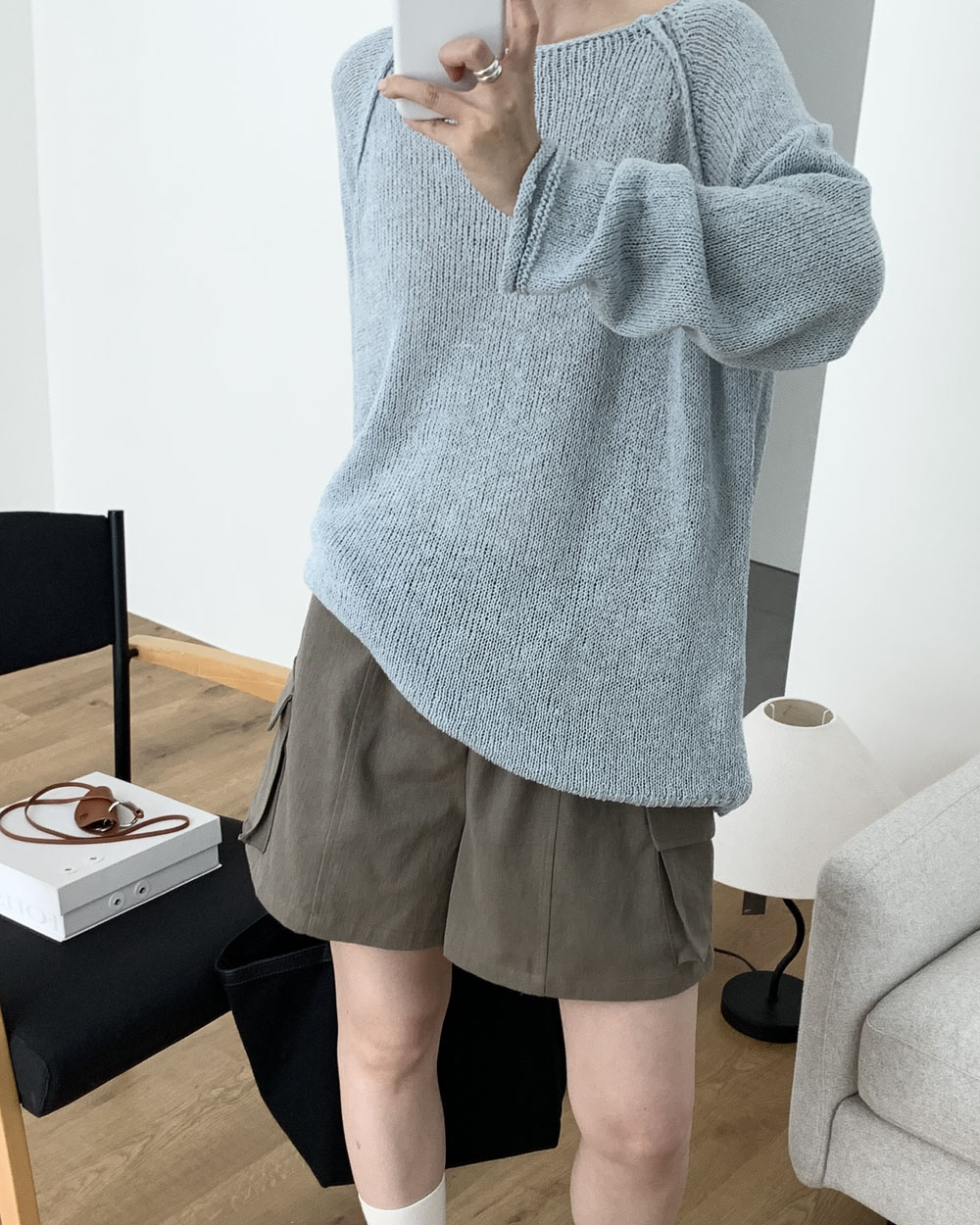 [당일발송] 리우 카고 팬츠 하체커버 3부 4부 A라인 밴딩 반바지 웨어링무드 (2c) - 상세 이미지 2