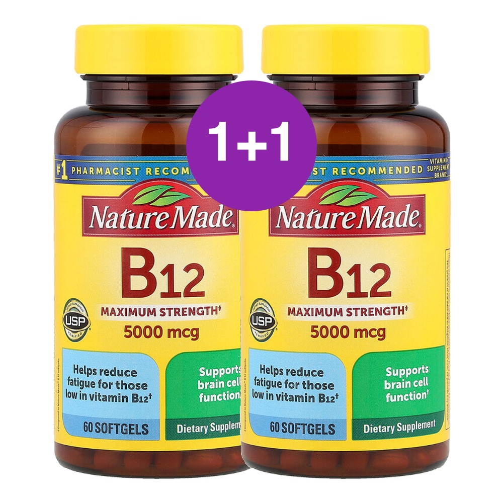 네이처메이드 비타민B12 맥시멈 스트렝스 5000mcg 60정, 2개 - 상품 이미지