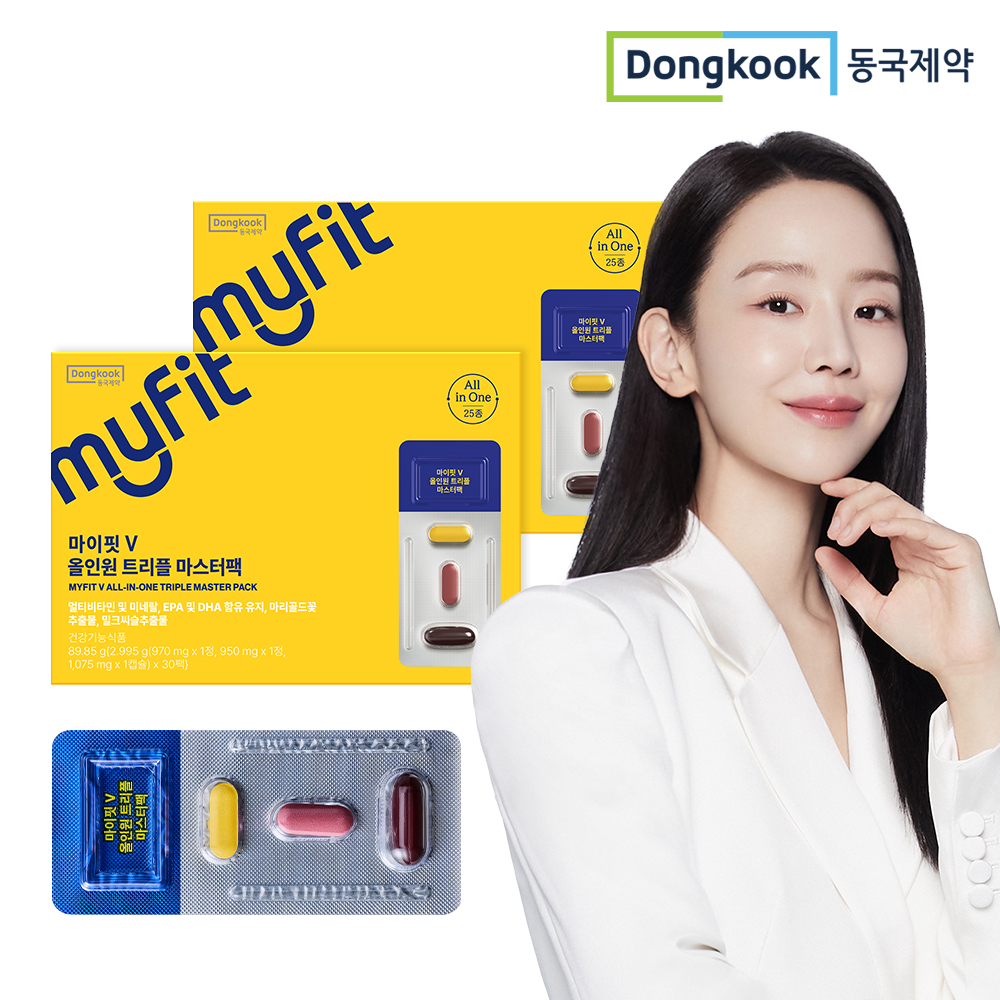 [비타민+오메가3+루테인+밀크씨슬] 동국제약 마이핏 올인원 멀티 마스터팩 30개입, 2개 - 상품 이미지