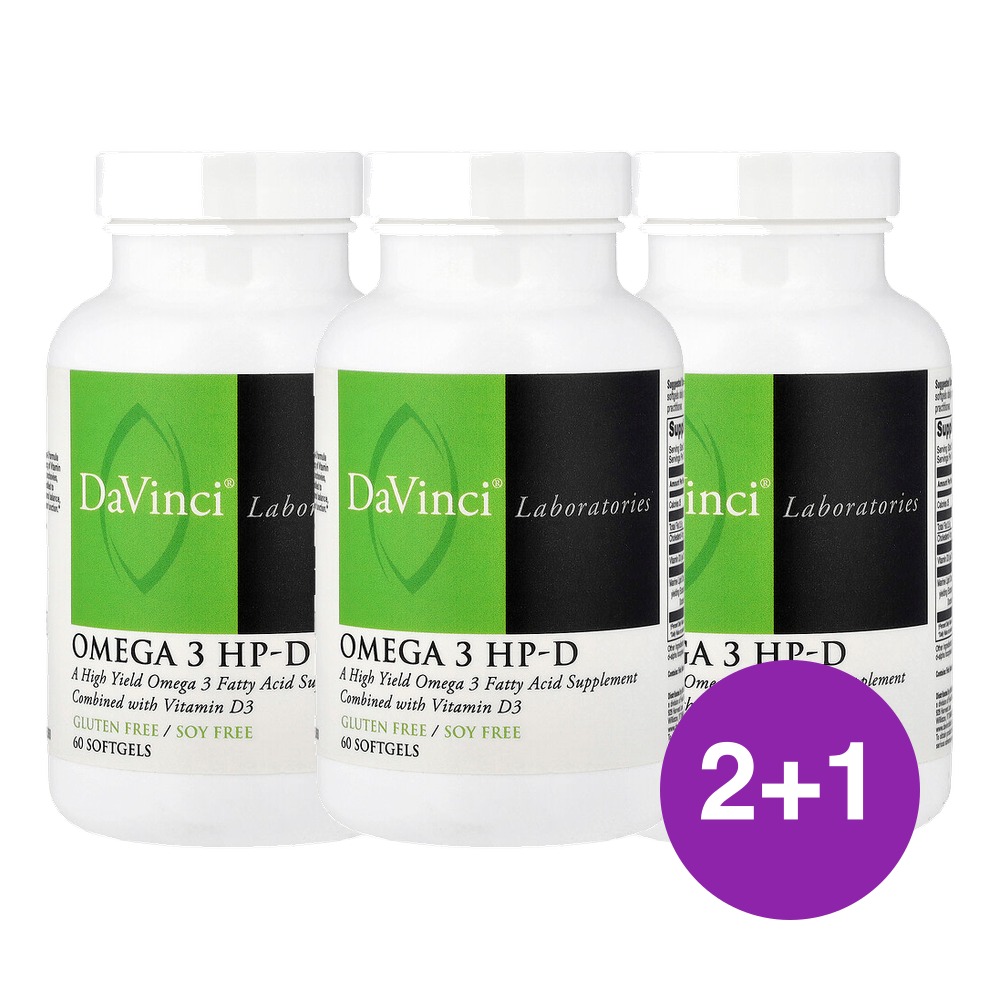 DaVinci Laboratories 오메가3 HP-D 60캡슐, 3개 - 메인 이미지