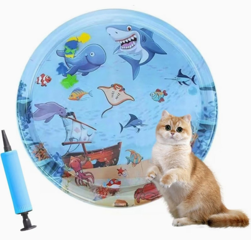 고양이 강아지 워터매트 100CM 물매트 반려동물 물놀이 장난감 촉감 꾹꾹이 - 상세 이미지 4