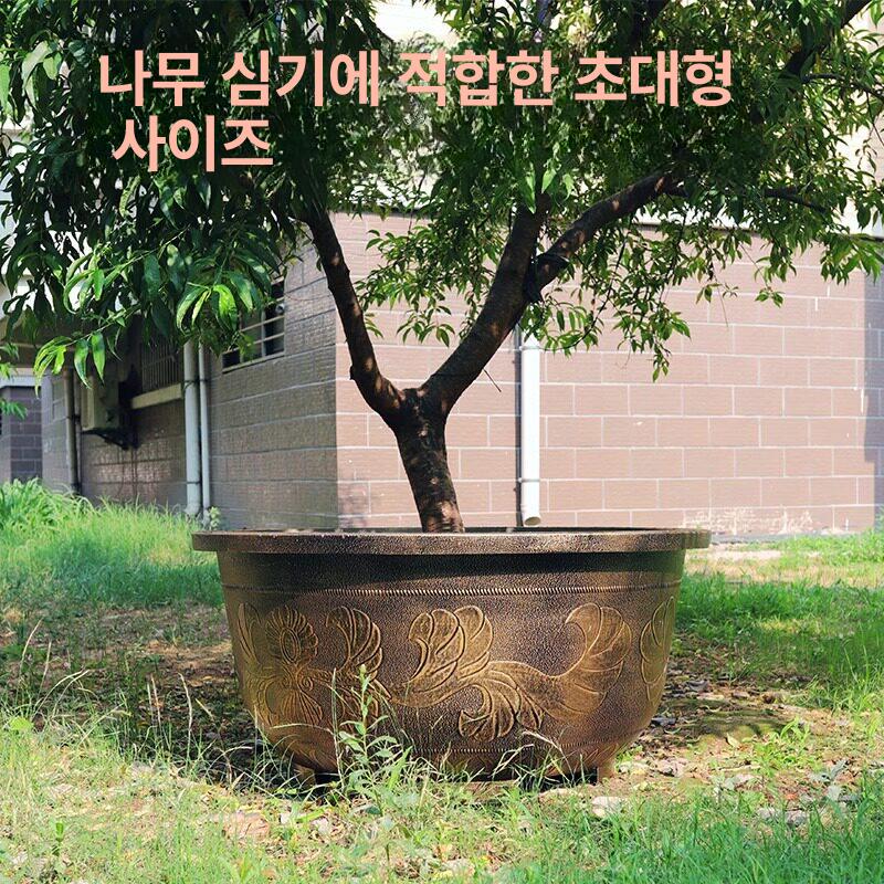 대형수반 화분 연꽃 수경재배 실내 정원 인테리어 플랜터 구멍 없음 120cm 56cm 레진 2개 - 상세 이미지 4