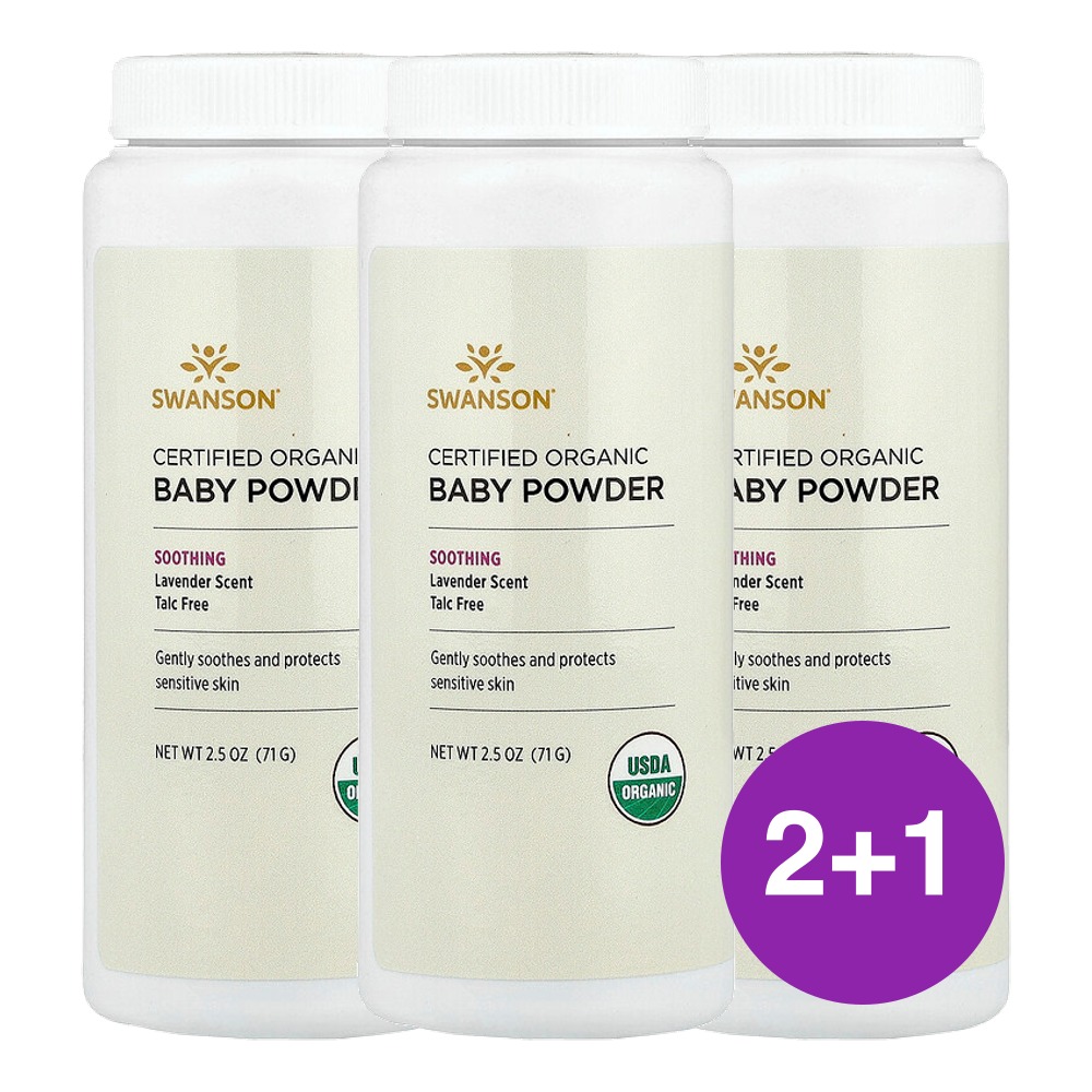스완슨 USDA 인증 베이비 파우더 라벤더 71g, 3개