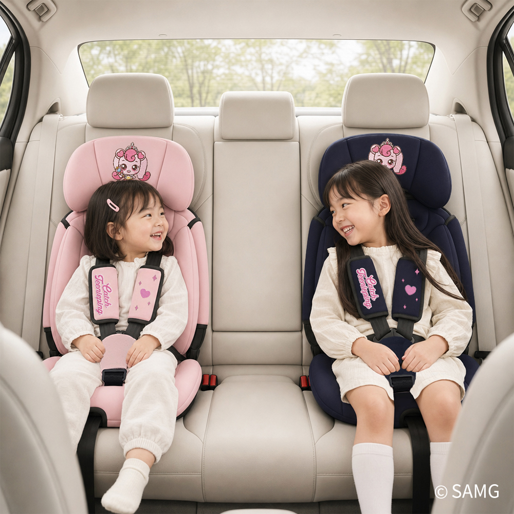 베이카 프리미엄 휴대용 주니어 카시트 토들러 ISOFIX 특허출원 캐치티니핑(핑크) - 상세 이미지 2