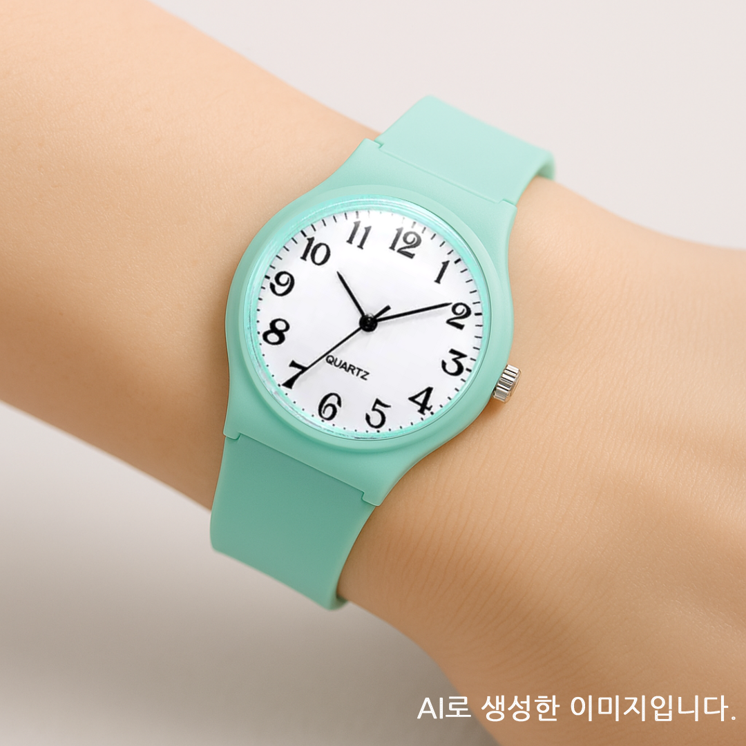 퓨어미즈키 남녀공용 큰숫자 저소음 학생 수능 시험 시계 블랙, 15mm 상품 이미지