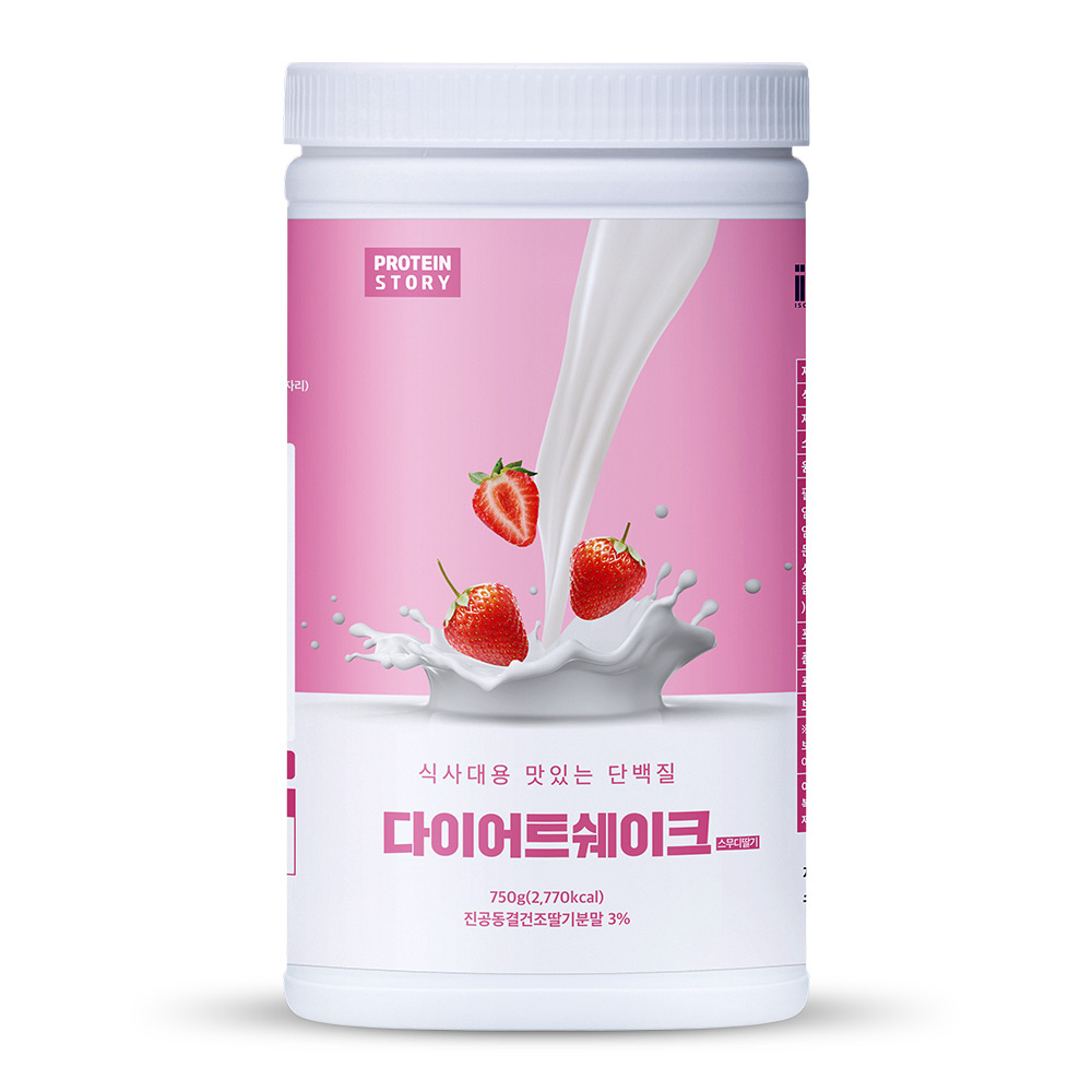 프로틴스토리 식사대용 맛있는 단백질 다이어트 쉐이크 스무디딸기 750g
