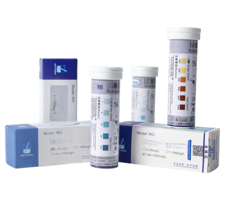 과산화수소 시험지 농도 잔류 측정 수질 테스트 스트립 세트 / 시트 1-100mg/l 100 - 상품 이미지