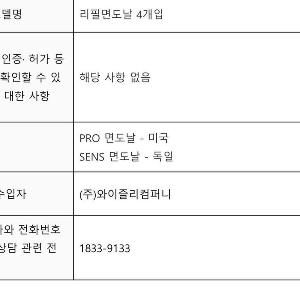 와이즐리 5중날면도기 PRO 리필 4개입 이미지 7