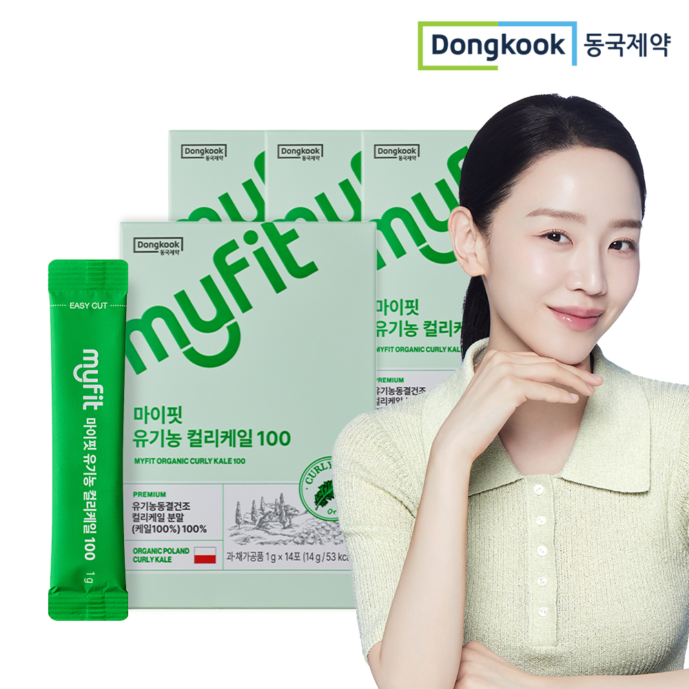 [2+2] 동국제약 마이핏 유기농 동결건조 컬리케일 100 곱슬케일 스틱 분말 가루 14포, 4개 - 상품 이미지