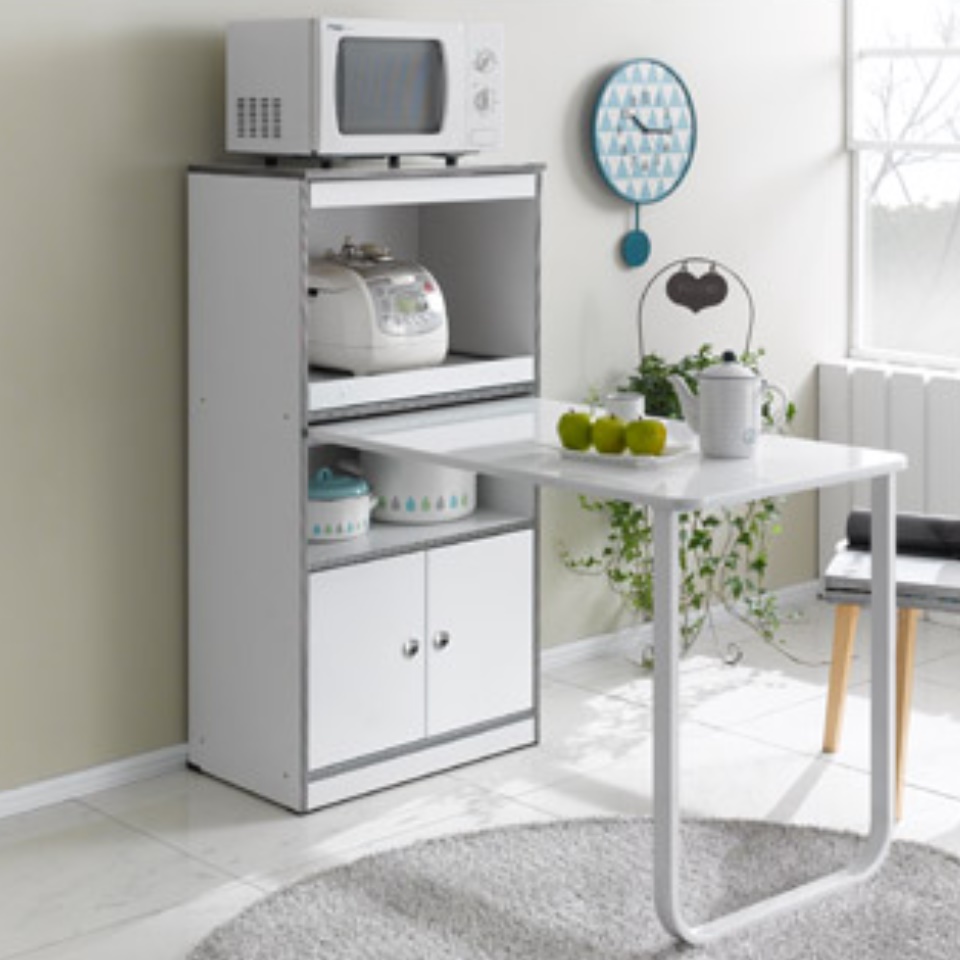 좁은 집 전자 렌지 다이 겸 식탁 겸 수납장 선반 제품 이미지