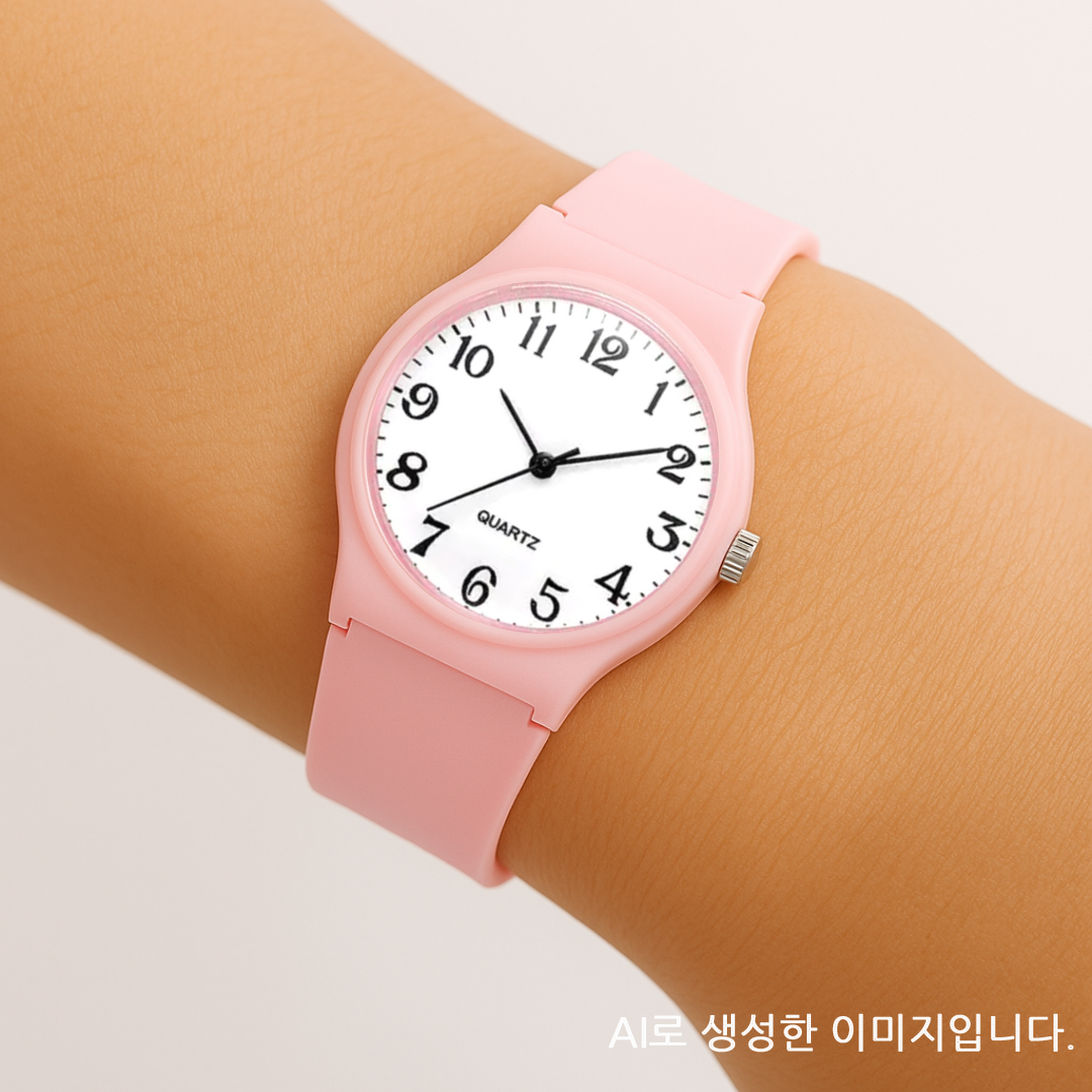 퓨어미즈키 남녀공용 큰숫자 저소음 학생 수능 시험 시계 블랙, 15mm 상품 이미지