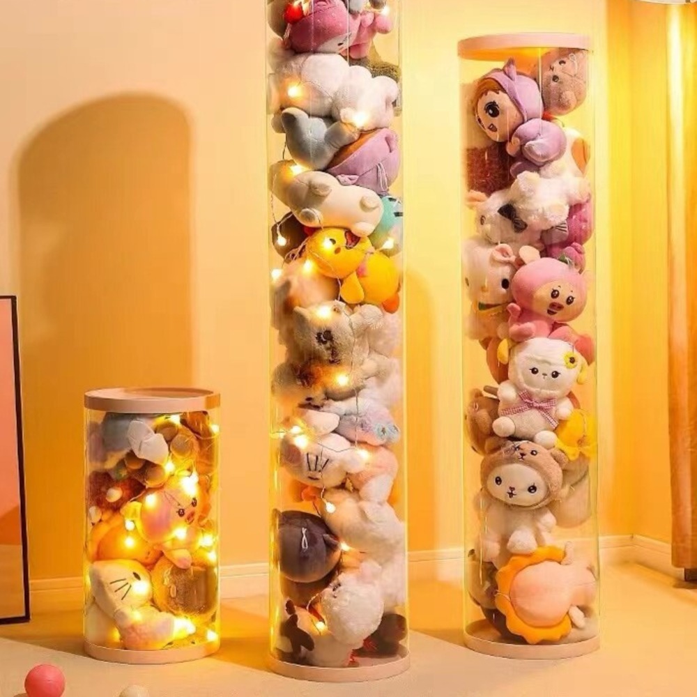 인형정리함 투명 대형 수납함 장난감 보관함 솜인형 정리통 지퍼 90cm x 26cm - 상세 이미지 2
