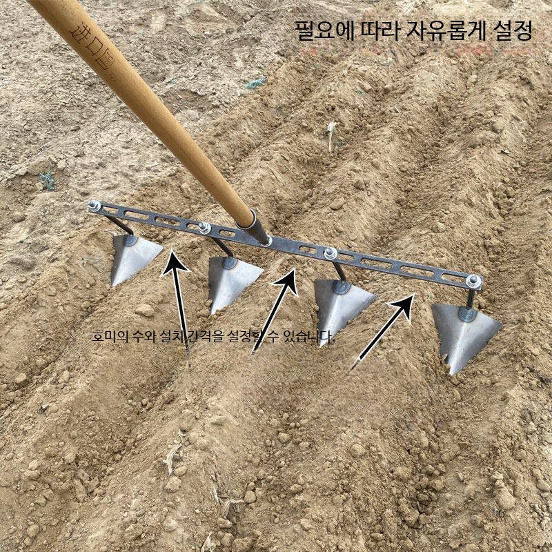 수동 쟁기 밭갈이 관리기 텃밭 농사 잡초제거 원예 경작기 손잡이 괭이 밭고랑 골타기 - 상세 이미지 3