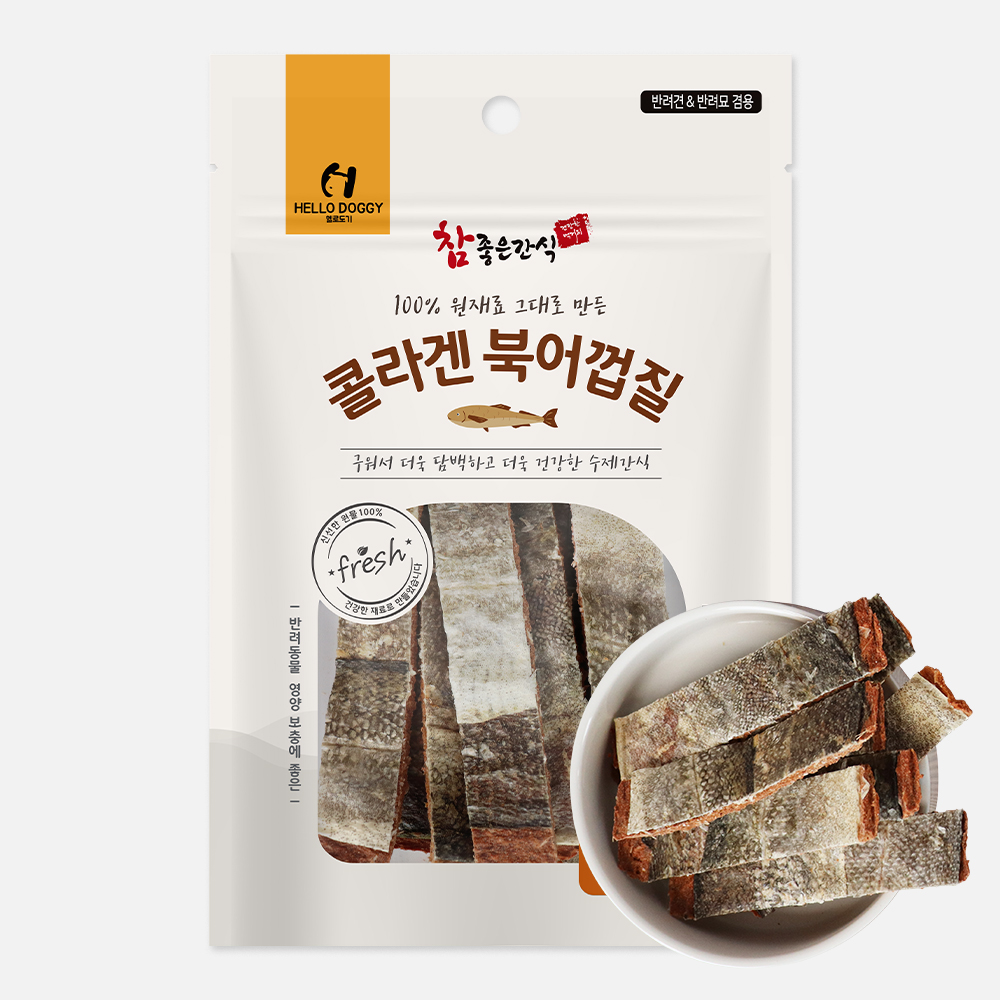 헬로도기 콜라겐북어껍질 강아지황태 간식 바, 64g, 1개 - 상품 이미지