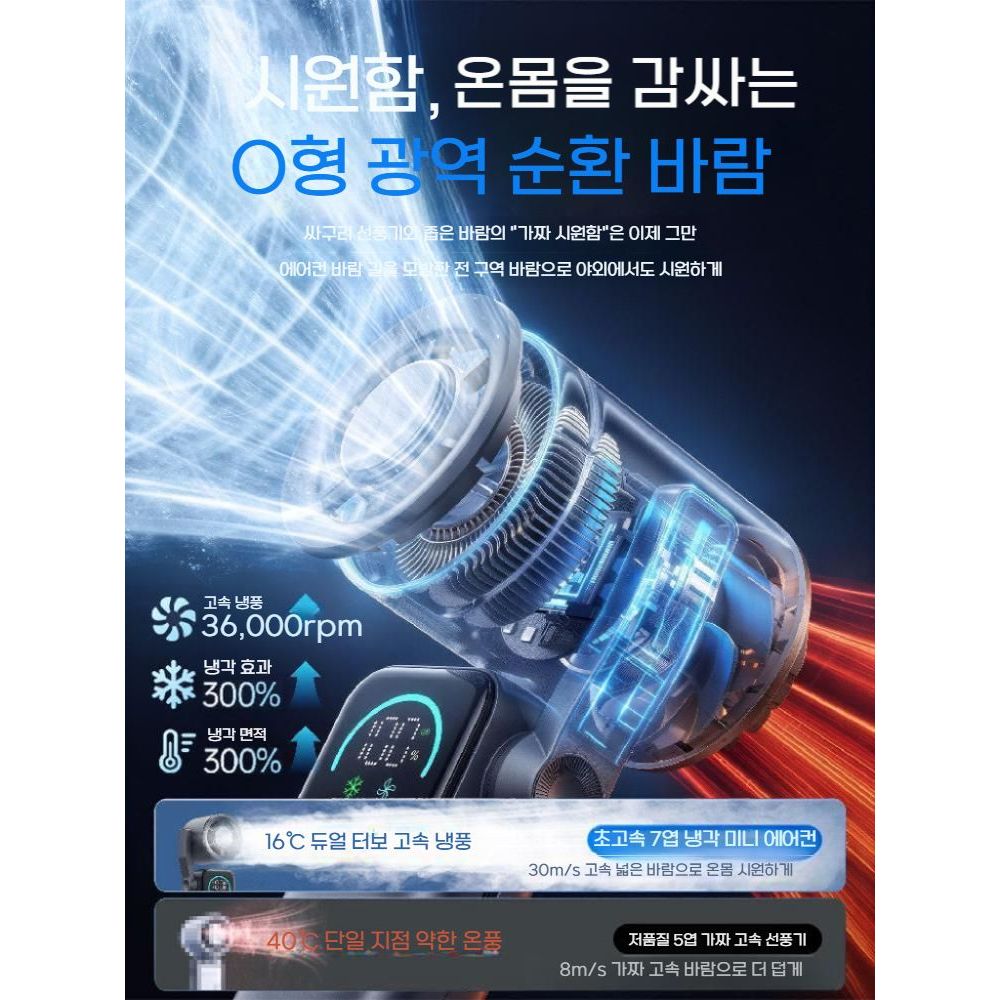 쿨링 아이스팩 미니 에어컨 휴대용 소형 선풍기 넥 홀터 팬 냉각 초강력 접이식 - 상세 이미지 3