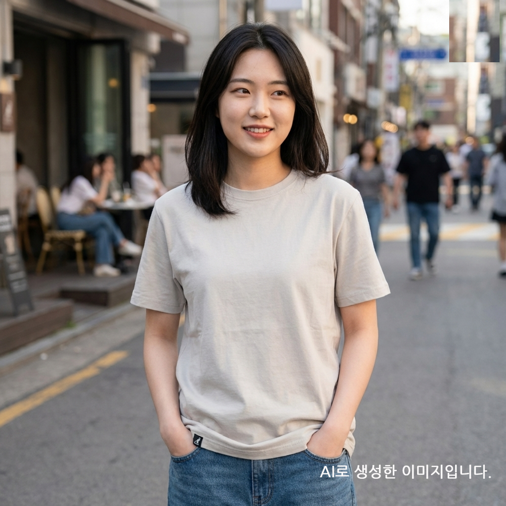 캉골 반팔 티셔츠 남녀공용 K90151 그레이, S - 상품 이미지