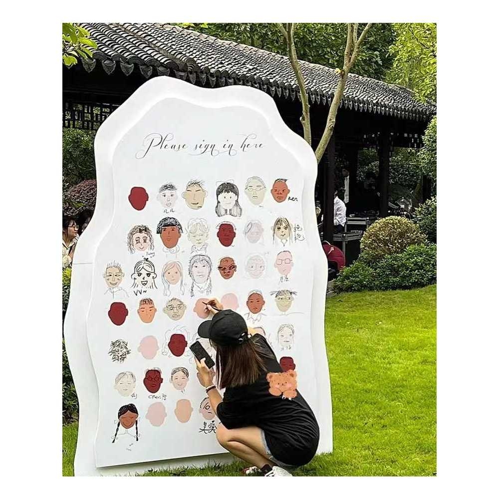 결혼식 방명록 입간판 얼굴그리기 게스트북 보드 배너 A - 상품 이미지
