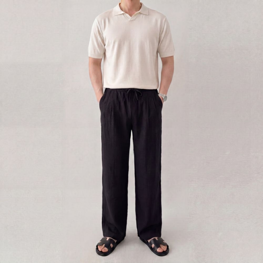 냉장고바지 여성린넨바지 린넨와이드팬츠 키작녀슬랙스 - 상세 이미지 4