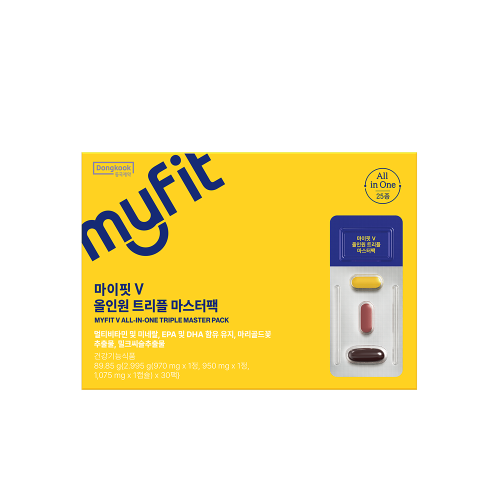 [비타민+오메가3+루테인+밀크씨슬] 동국제약 마이핏 올인원 멀티 마스터팩 30개입, 3개 - 상세 이미지 3