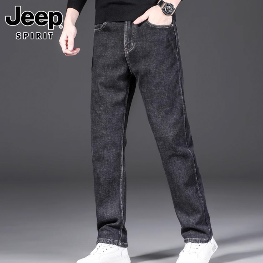 Jeep 지프 남성 슬림 스트레이트 청바지 여름 캐주얼 긴바지 롱 팬츠 - 상세 이미지 2